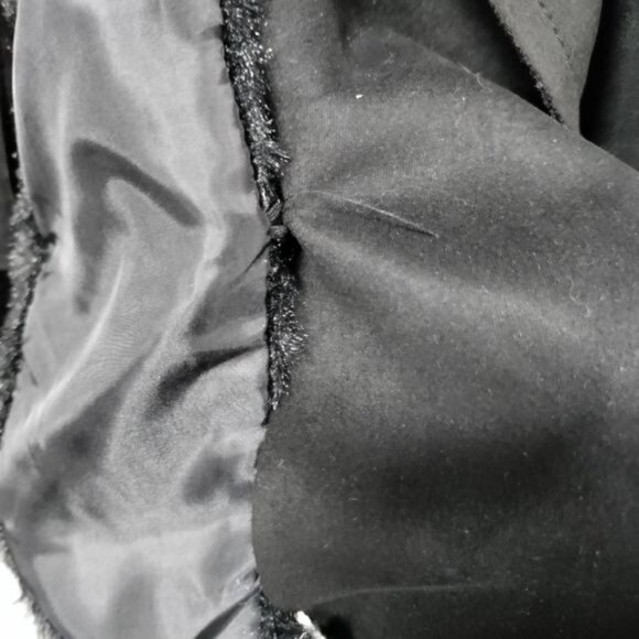 Haute Monde Black Faux Fur Waterfall Jacket With Zipper Details & Faux Suede L - Picture 11 of 12